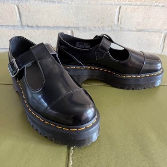 Dr. Martens Bethan black polished smooth t-bar mary jane size US W 11 - Picture 3 of 9